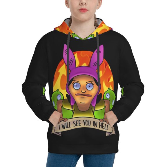 Bob's Burgers Teens Sweatshirt Winter Warm Jackets Unisex Youth Hoodies Hooded Pullover Hoodie Coat Medium