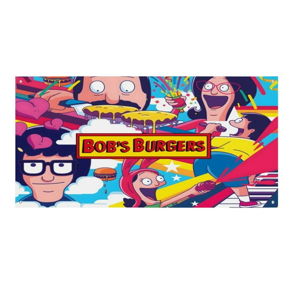 Bob's Burgers-Theme Backdrops Banner Birthday Party Decor Supplies Personalized Party Backdrop Decoration,5x3ft150x90cm