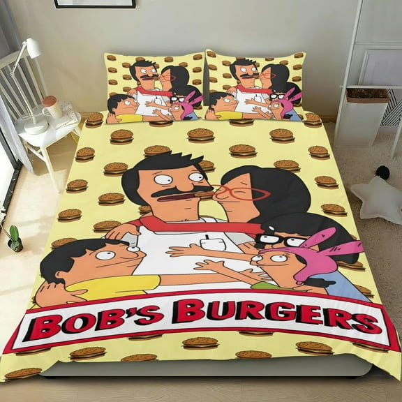 Bob's Burgers Themed Bed Sheet Set Three Piece Set 53x79 Inches Comfortable And Skin Friendly Unique Design Creating A Star Studded Night
