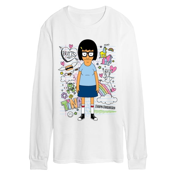 Bob's Burgers - Tina Sketch - Men's Long Sleeve Graphic T-Shirt ...