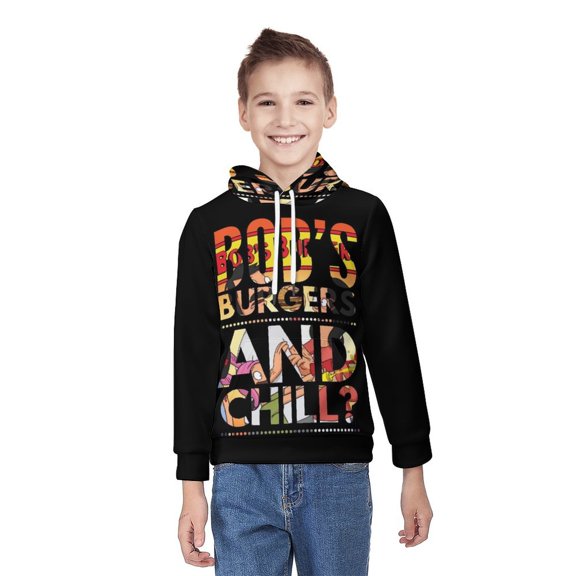 Bob's Burgers Unisex Sweater Boys Girls Sweatshirt 3D Printed Pullover Hoodies Casual Hooded Sweatshirt Jacket XL