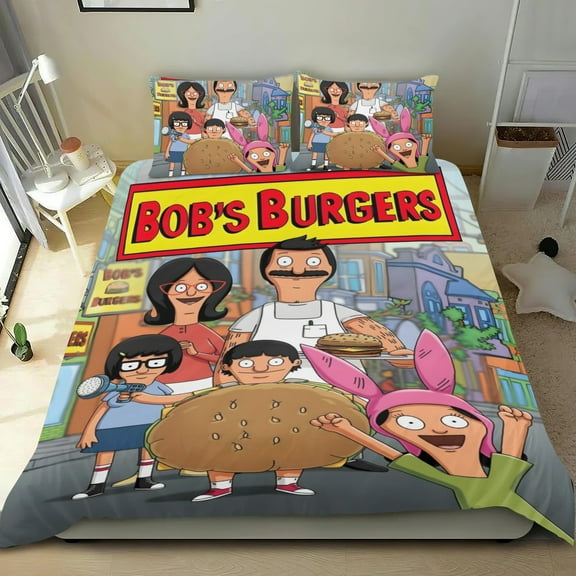Bob's Burgers-themed Bed Sheet Set Three Piece Set Comfortable And Skin Friendly Unique Design Home Decor Gifts For Family Friends fans54''x79''135*200cm