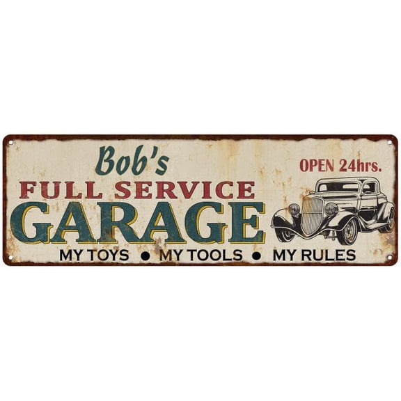 Bob's Full Service Garage Metal Sign 6x18 Rusty Man Cave 206180047047