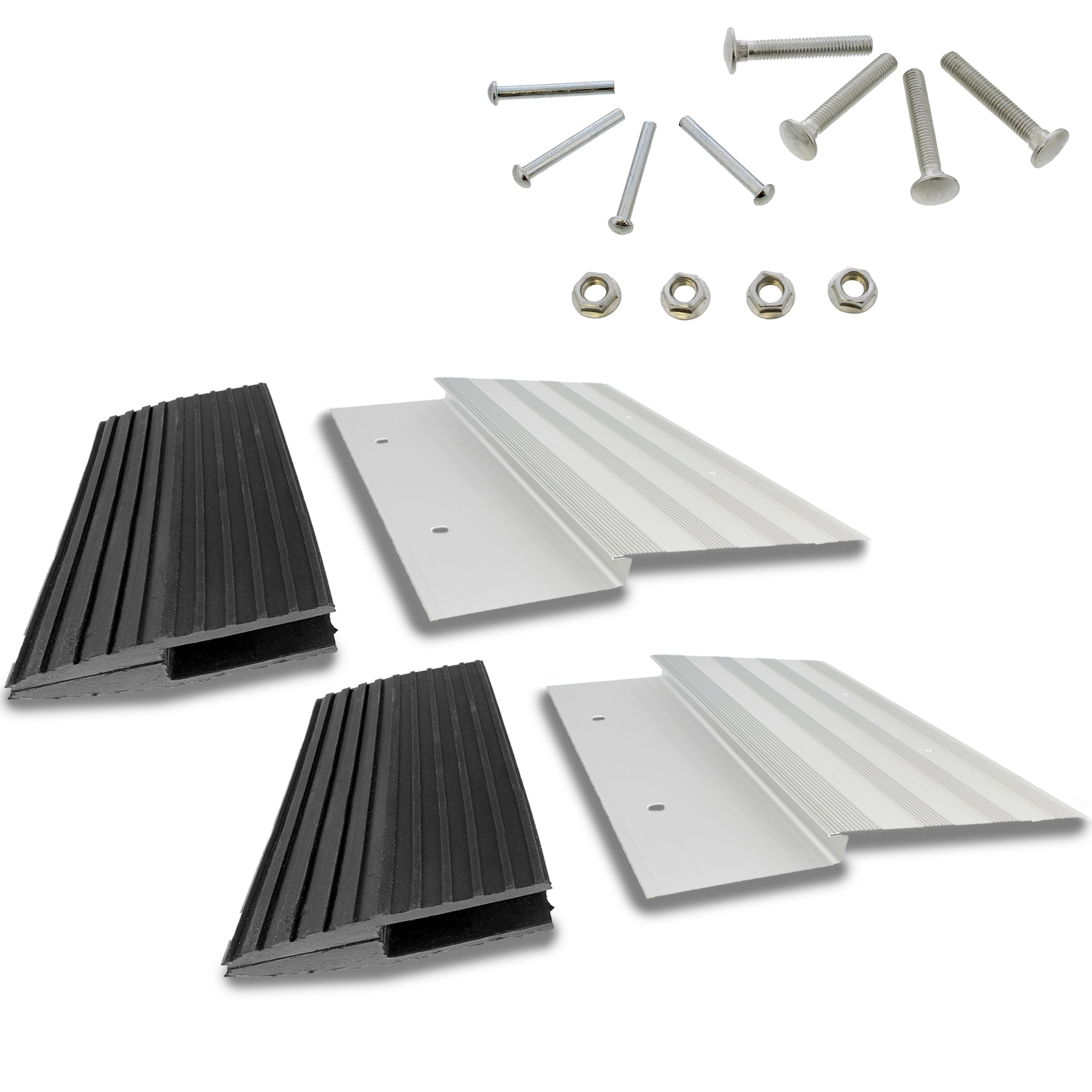 Bob's Industrial Supply Aluminum Ramp Kit, 12” Inch Truck Ramp Brackets and Rubber Feet