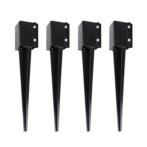 Bob's Industrial Supply Fence Post Anchor Ground Spike Metal Fence Stakes 4-Pack - 24 x 4 x 4in