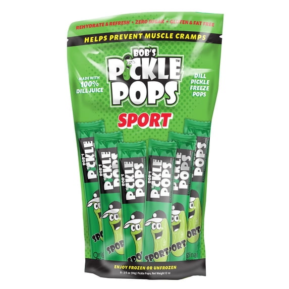 Bob's Pickle Pops, serving size 2 oz, 6 Count, easy tear open pouch