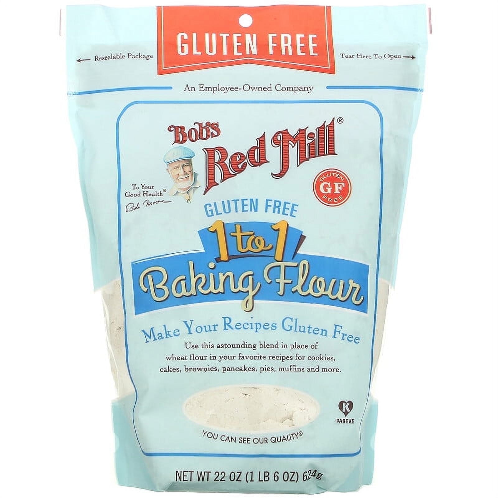 Bob's Red Mill, 1 to 1 Baking Flour, Gluten Free, 22 oz Pack of 2 - Walmart.com