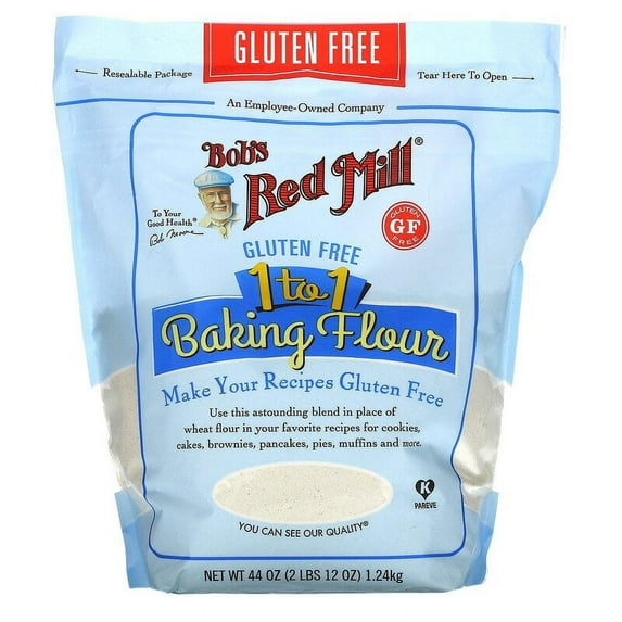 Bob's Red Mill 1-to-1 Baking Flour Gluten Free 44 oz Pack of 2