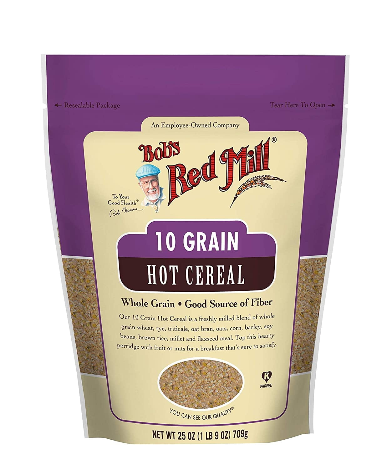Bob's Red Mill, 10 Grain Hot Cereal, Whole Grain, 25 oz Pack of 4