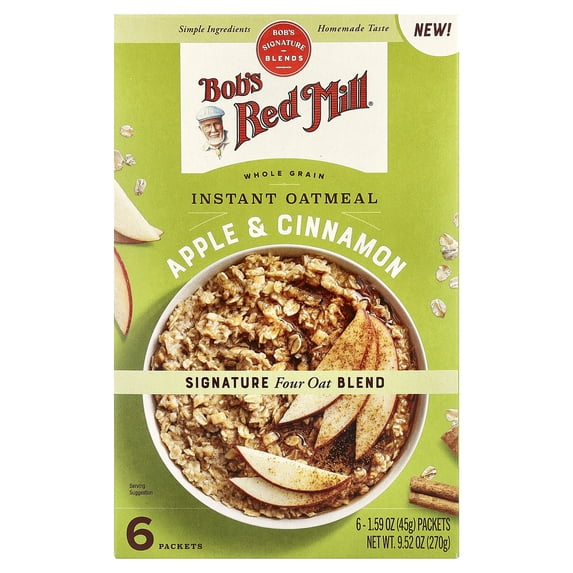 Bob's Red Mill Whole Grain Apple & Cinnamon Instant Oatmeal 6 - 1.59 oz Packets
