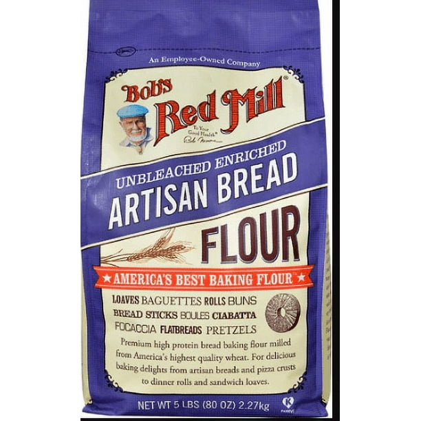 Bob's Red Mill Artisan Bread Flour Unbleached Enriched 5 lbs Pack of 2