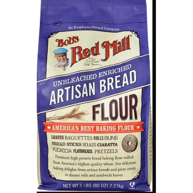 Bob's Red Mill Artisan Bread Flour Unbleached Enriched 5 lbs Pack of 4