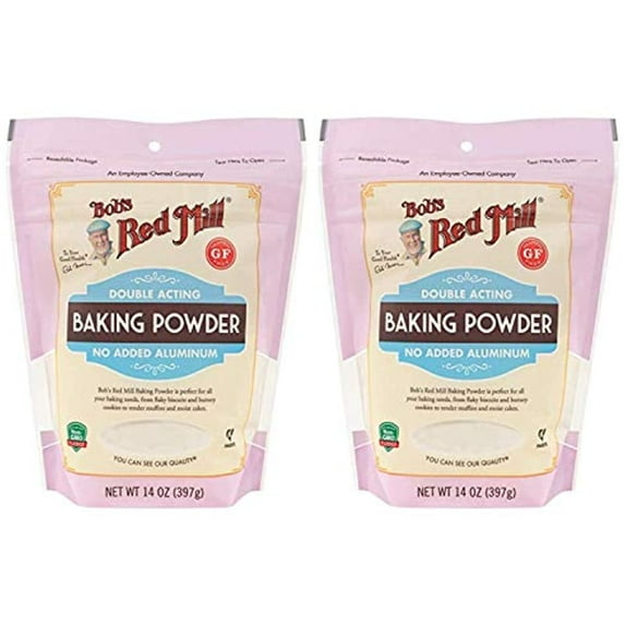 Bob's Red Mill Baking .. Powder 14 oz (2 .. Pack) - Double Acting .. Baking Powder - No .. Added Aluminum - Baking .. Powder Double Pack (14 .. oz each, 28 oz .. total)