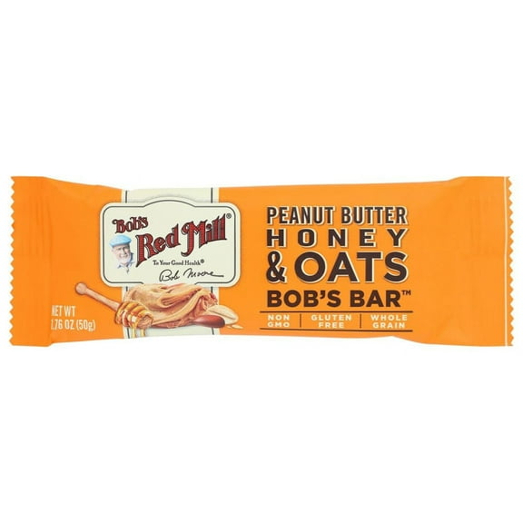 Bob's Red Mill 12pk BCF26 Peanut Butter Honey & Oats Bar, 12 bars (Pack of 1) - Non GMO, Gluten Free, Kosher
