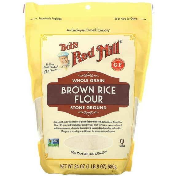 Bob's Red Mill, Brown Rice Flour, Whole Grain, 24 oz Pack of 4