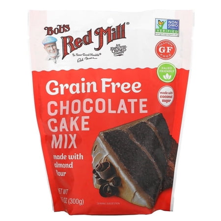 Bob's Red Mill, Chocolate Cake Mix, Made with Almond Flour, Grain Free, 10.5 oz
