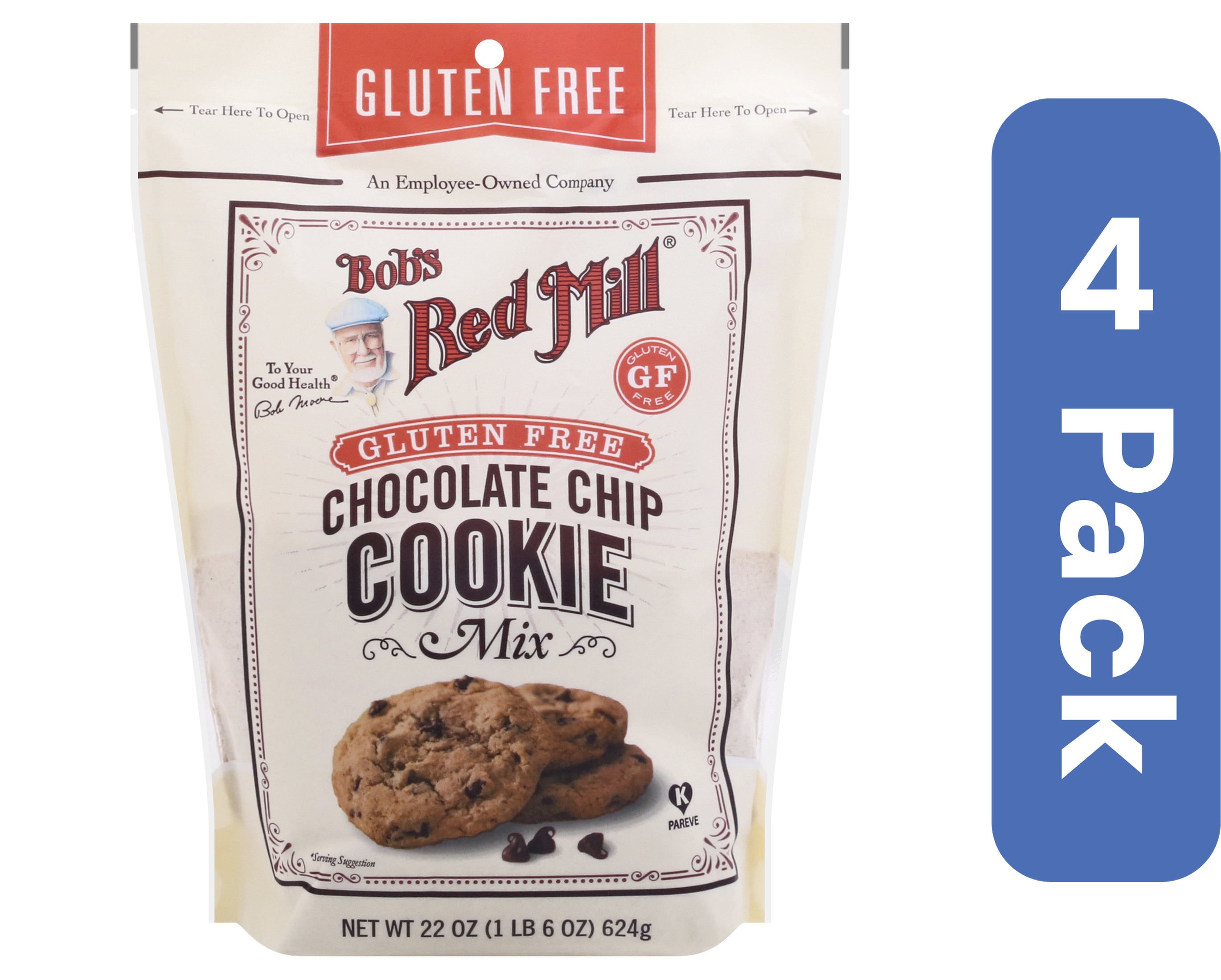 Bob's Red Mill Chocolate Chip Cookie Mix 22 oz (Pack of 4)