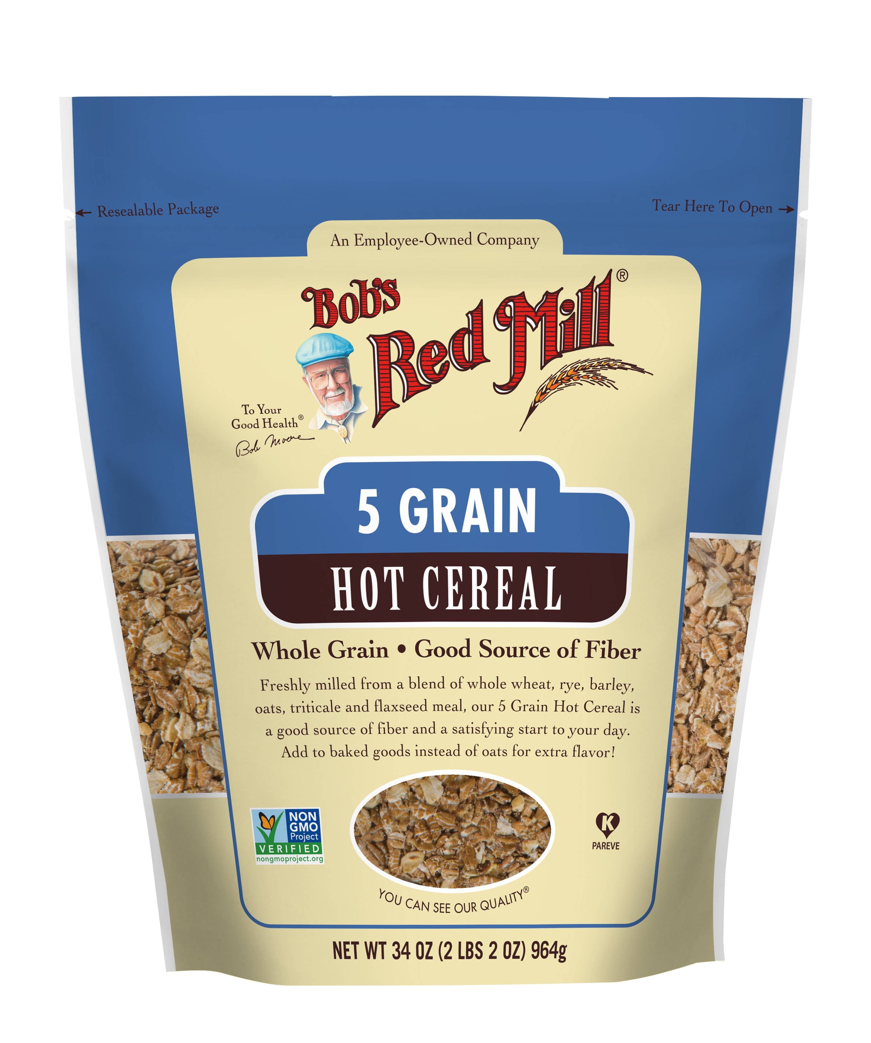 Bob's Red Mill GMO-Free 5 Grain Rolled Hot Cereal, 34 Oz