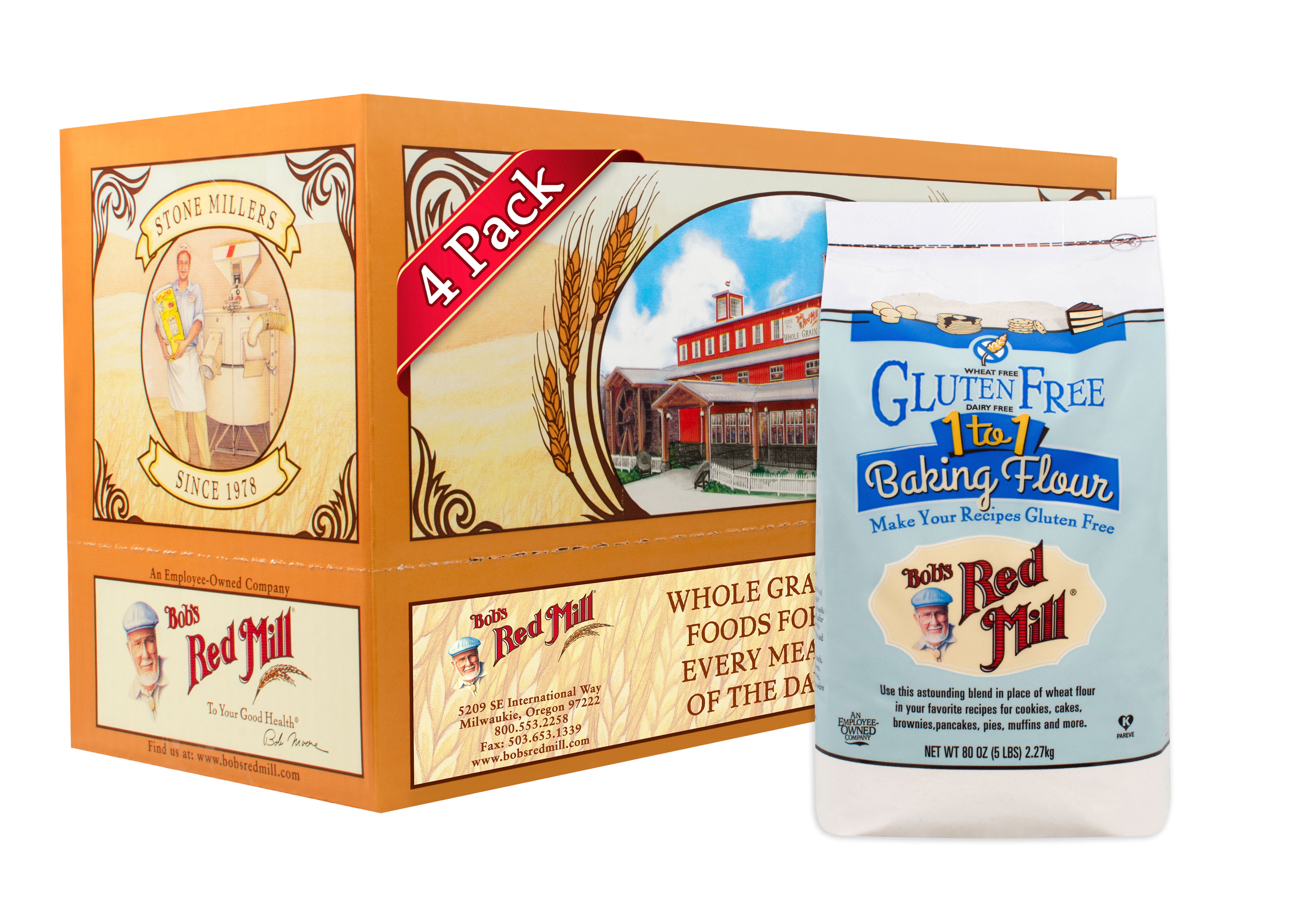 Bob's Red Mill Gluten Free 1-To-1 Baking Flour 5 lb (4 count