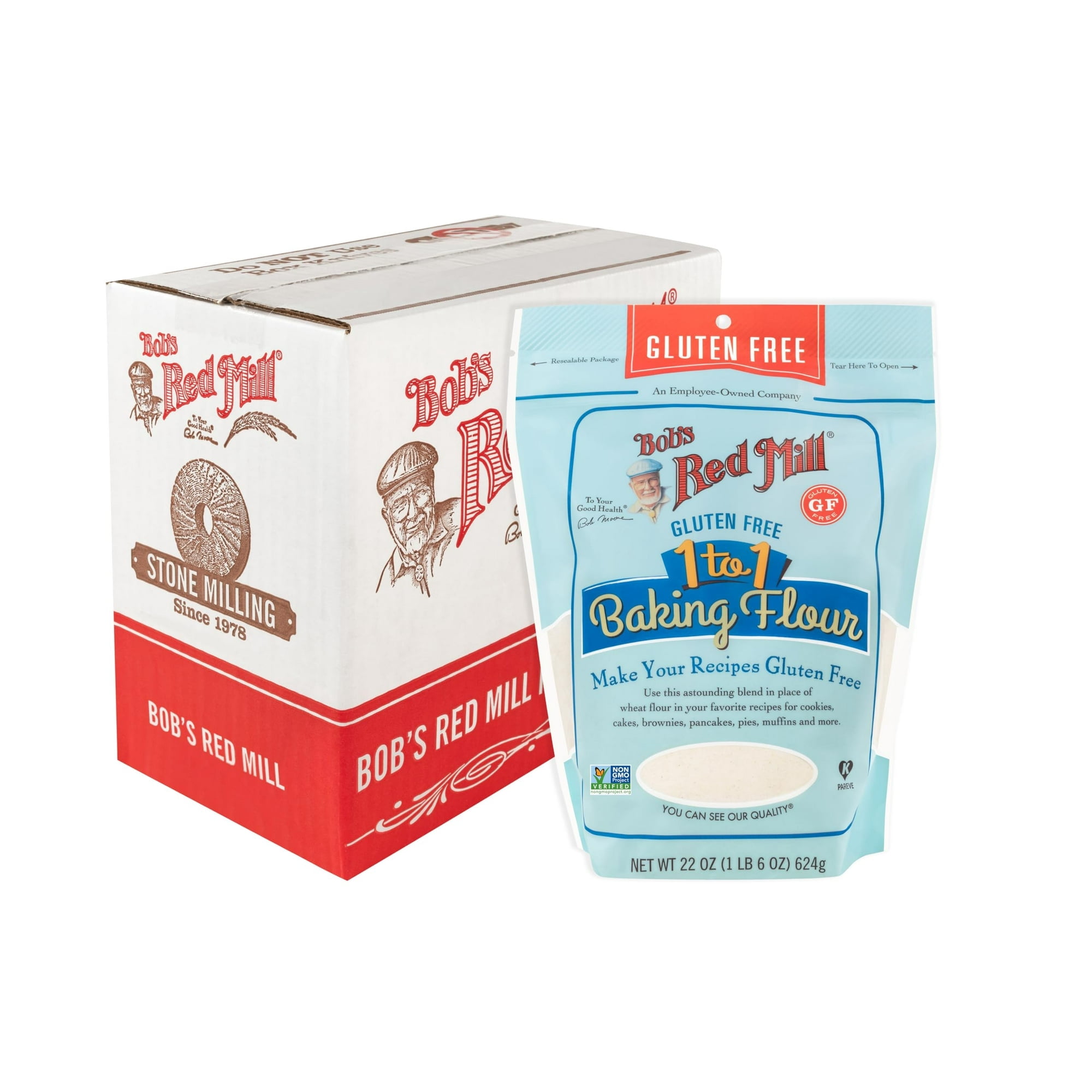 Bob s Red Mill Gluten Free 1 to 1 Baking Flour 22 Ounce Pack of 4 Walmart