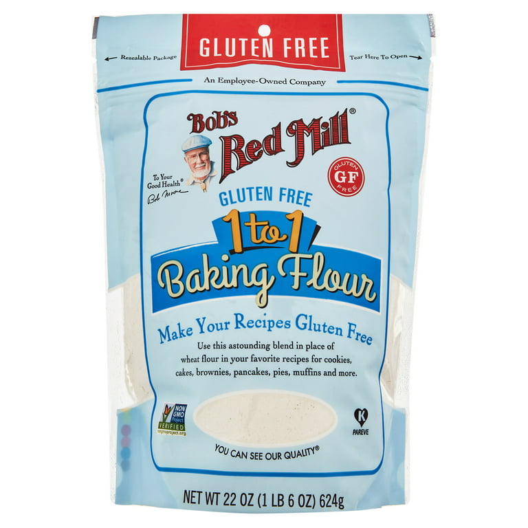 Undvigende vest ufuldstændig Bob's Red Mill Gluten Free 1-to-1 Baking Flour, 22 oz Bag - Walmart.com