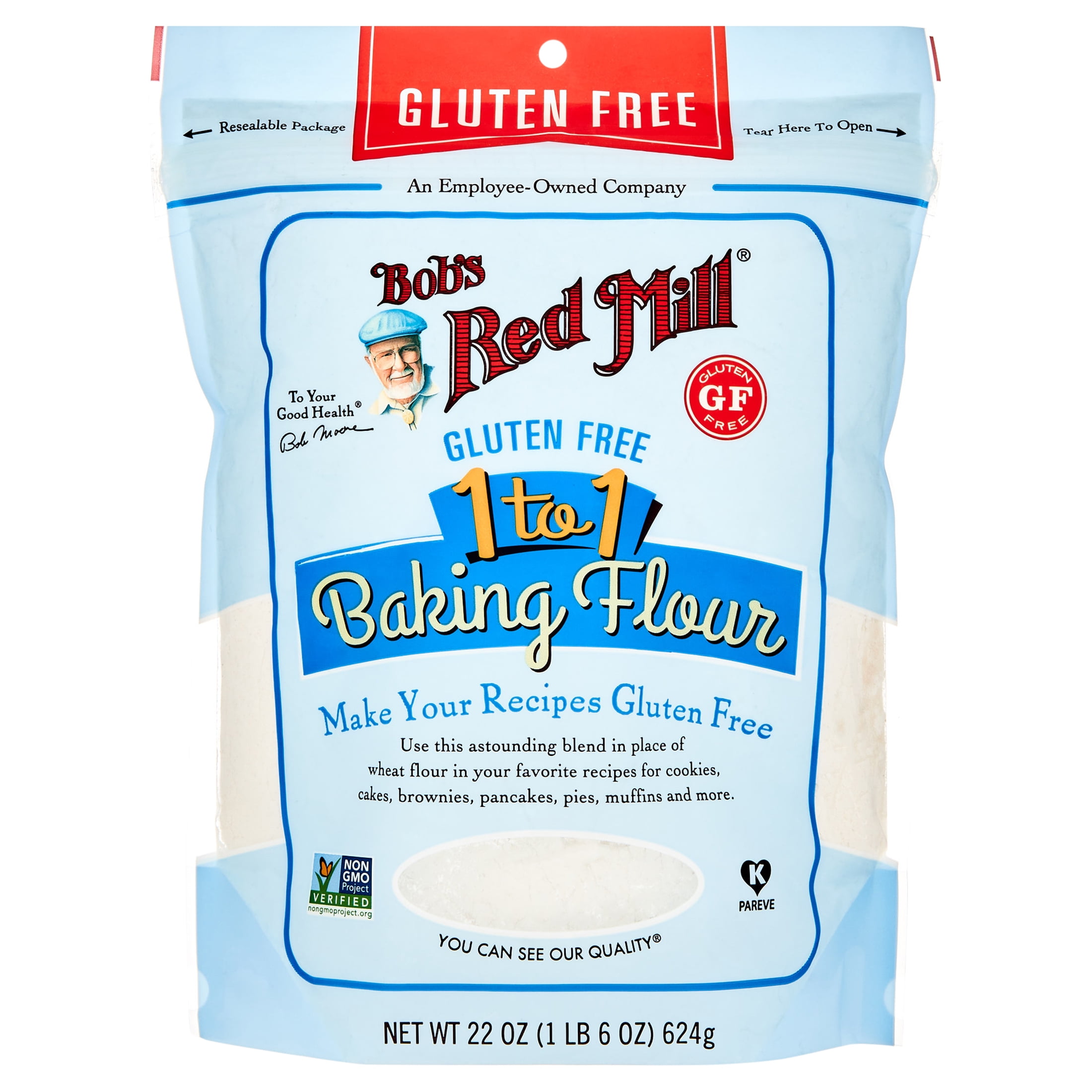 Bob's Red Mill Gluten Free 1-to-1 Baking Flour, 22 oz Shelf Stable Bag