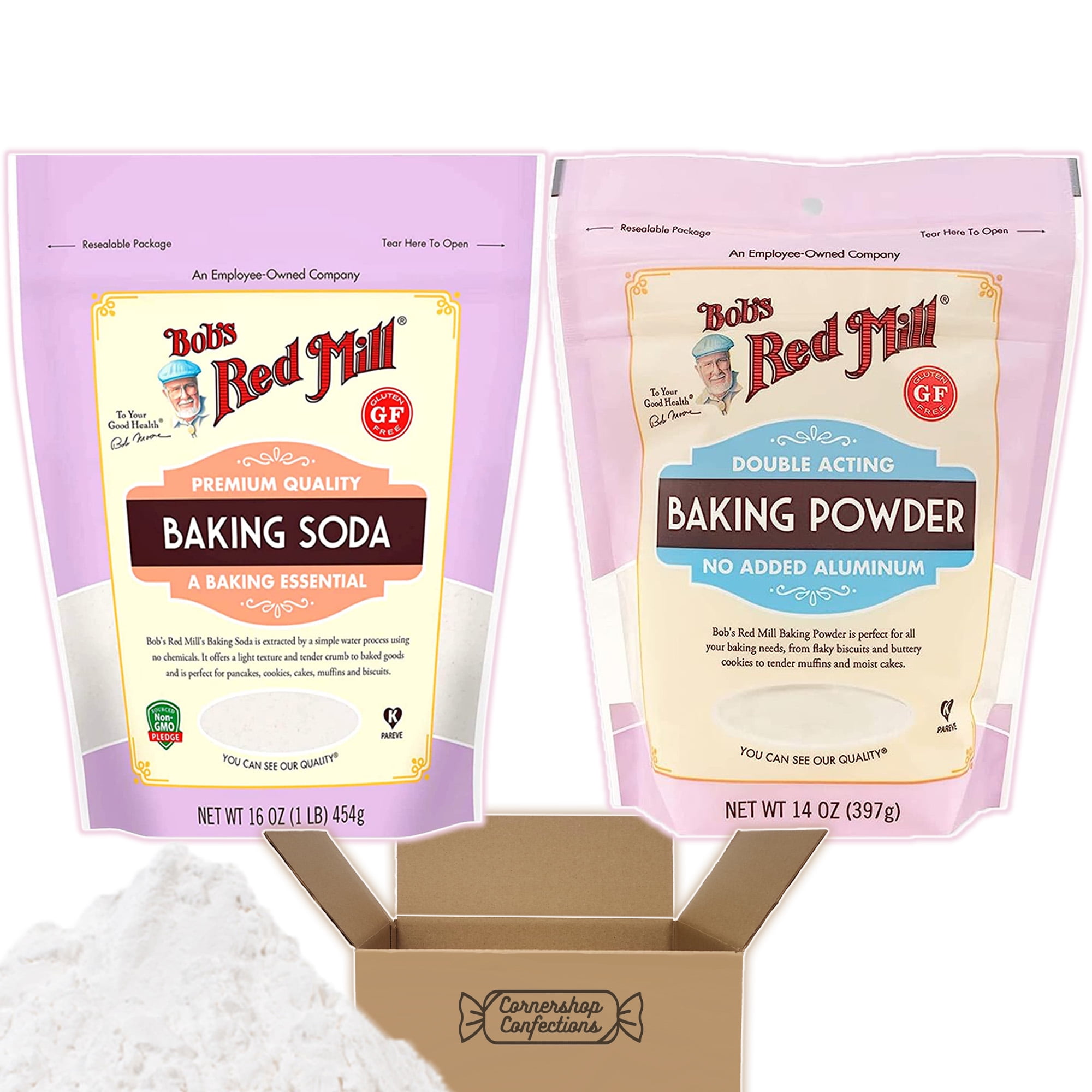 Bob's Red Mill Gluten-Free Baking Powder + Baking Soda Bundle Pack - 16 ...