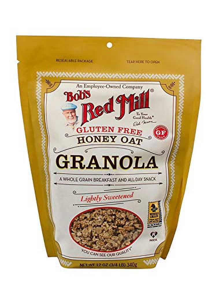 Bob's Red Mill Gluten .. Free Honey Oat Granola .. Resealable Stand up Bag .. 12 OZ (Pack of .. 3)