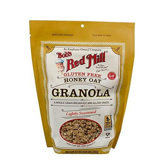 Bob's Red Mill Gluten .. Free Honey Oat Granola .. Resealable Stand up Bag .. 12 OZ (Pack of .. 3)
