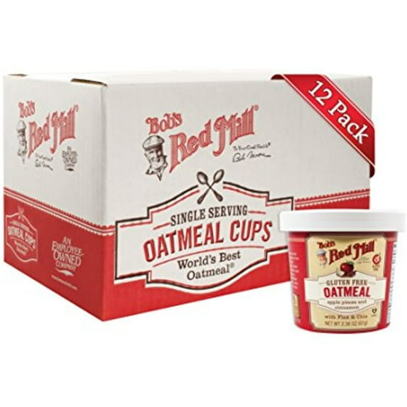 Bob's Red Mill Gluten Free Oatmeal Cup, Apple & Cinnamon, 2.36-ounce (Pack of 12) Apple & Cinnamon 2.36 Ounce (Pack of 12)
