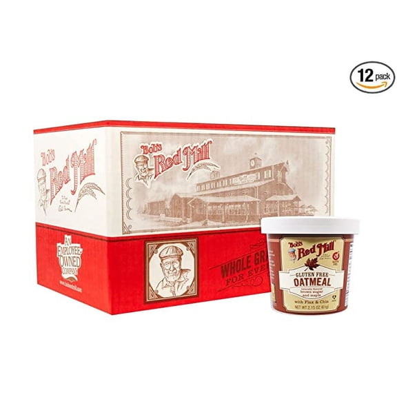 Bob's Red Mill Gluten Free Oatmeal Cup, Brown Sugar & Maple, 2.15-ounce (Pack of 12)