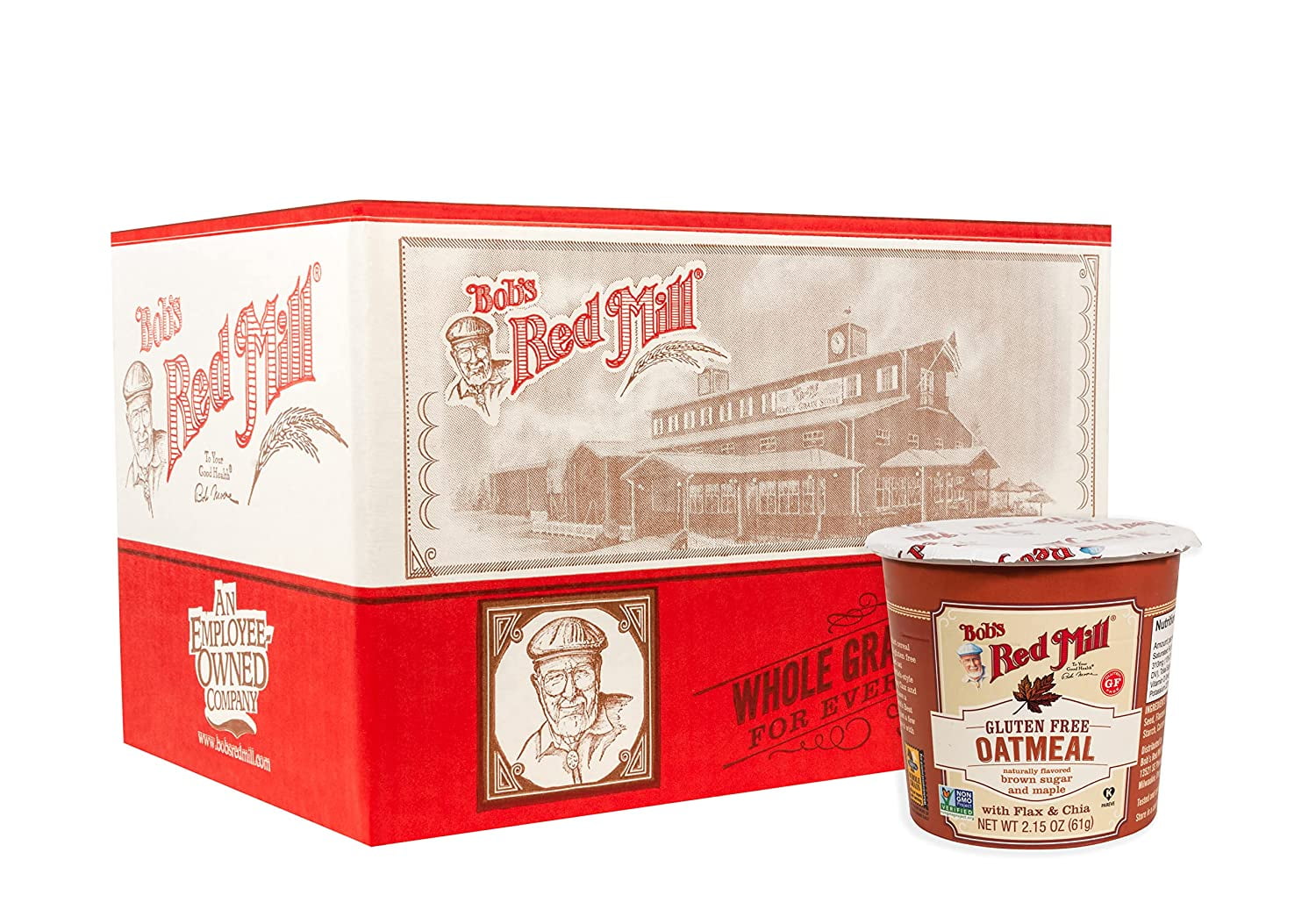 Bob's Red Mill Gluten Free Oatmeal with Flax & Chia Brown Sugar and