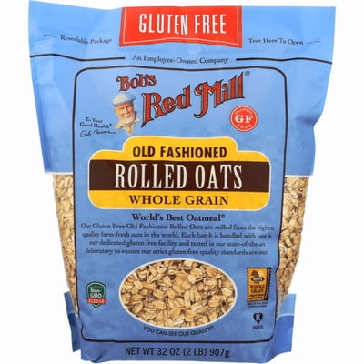 Bob's Red Mill Gluten Free Old Fashioned Rolled Oats 32 oz (Pack 2)