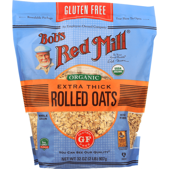 Bobs Red Mill Organic Rolled Oats Gluten Free Extra Thick 32 oz