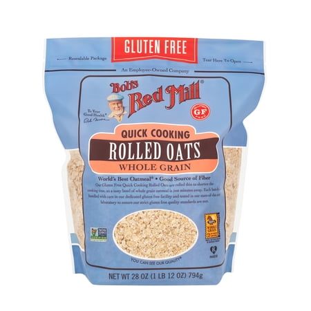 Bob's Red Mill Whole Grain Gluten Free Quick Cooking Rolled Oats - 28 oz Shelf-Stable Bag