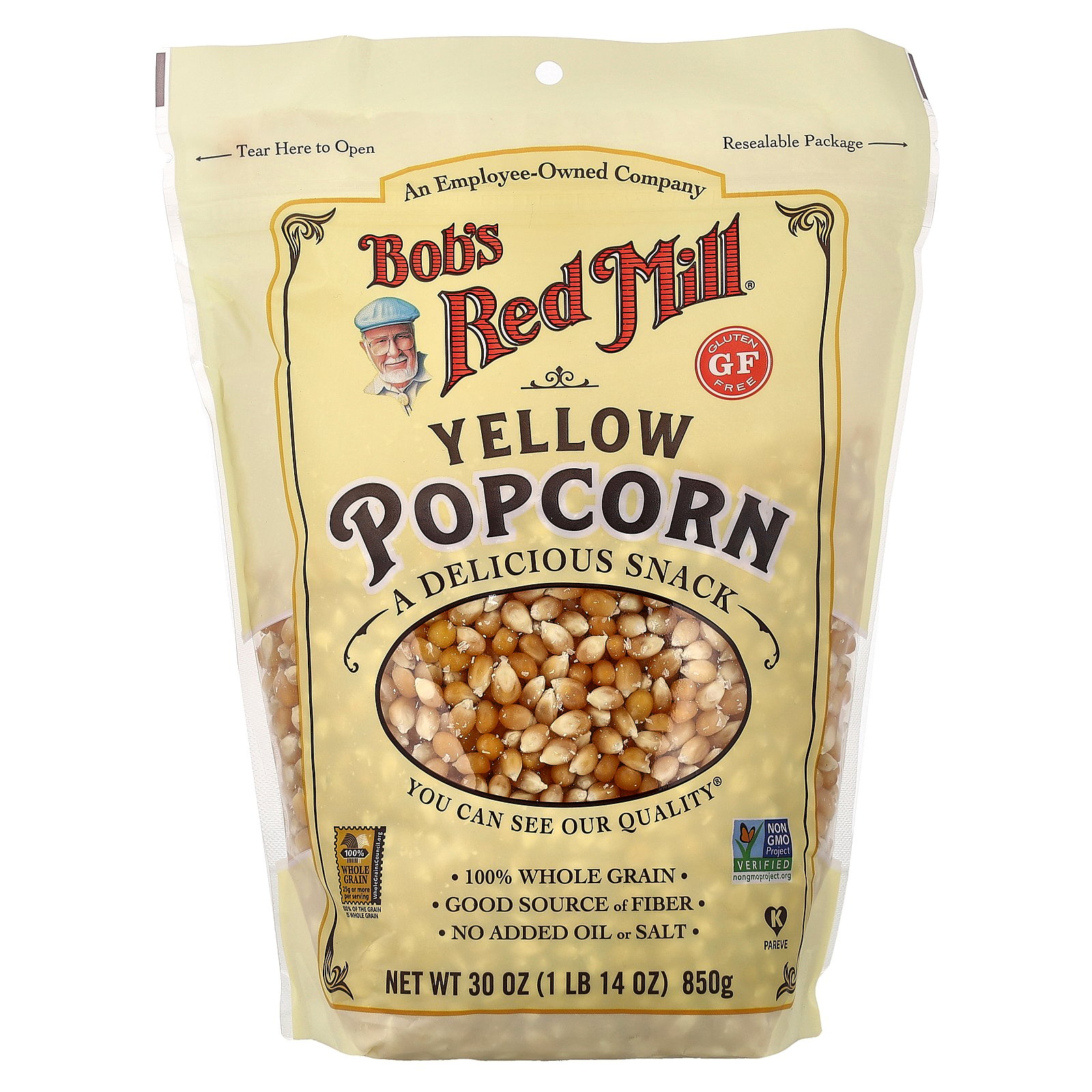 Bob's Red Mill Gluten Free, Whole Yellow Popcorn, 30 oz