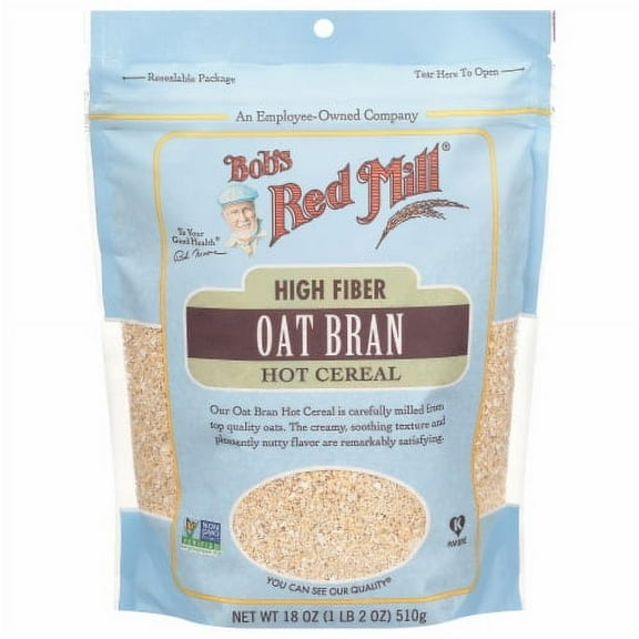 Bob's Red Mill High Fiber Oat Bran Hot Cereal 18 oz - Pack of 2
