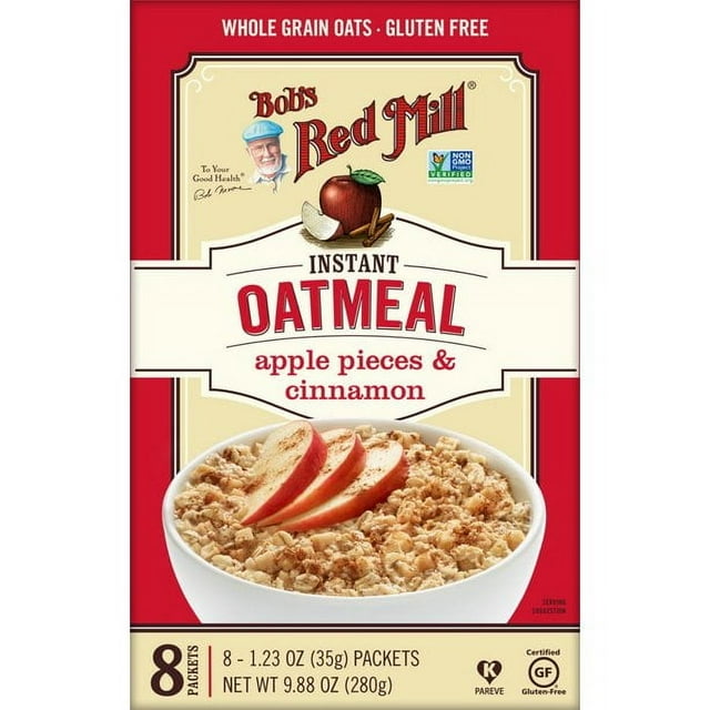 Bob's Red Mill - Instant Oatmeal Gluten Free Pkt Apple Cinnamon - Case of 4-9.88 OZ