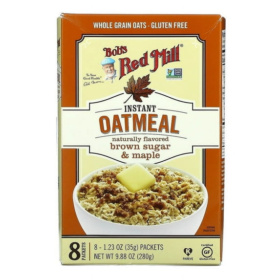 Bob's Red Mill, Instant Oatmeal Packets, Brown Sugar & Maple, 8 Packets, 1.23 oz Pack of 2