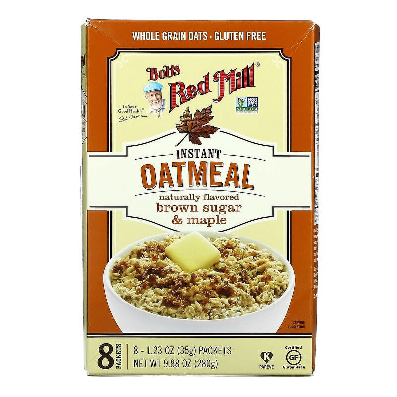 Bob's Red Mill, Instant Oatmeal Packets, Brown Sugar & Maple, 8 Packets, 1.23 oz