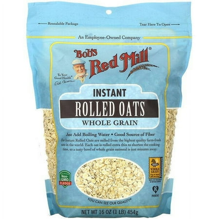 Bob's Red Mill, Instant Rolled Oats, Whole Grain, 16 oz Pack of 3