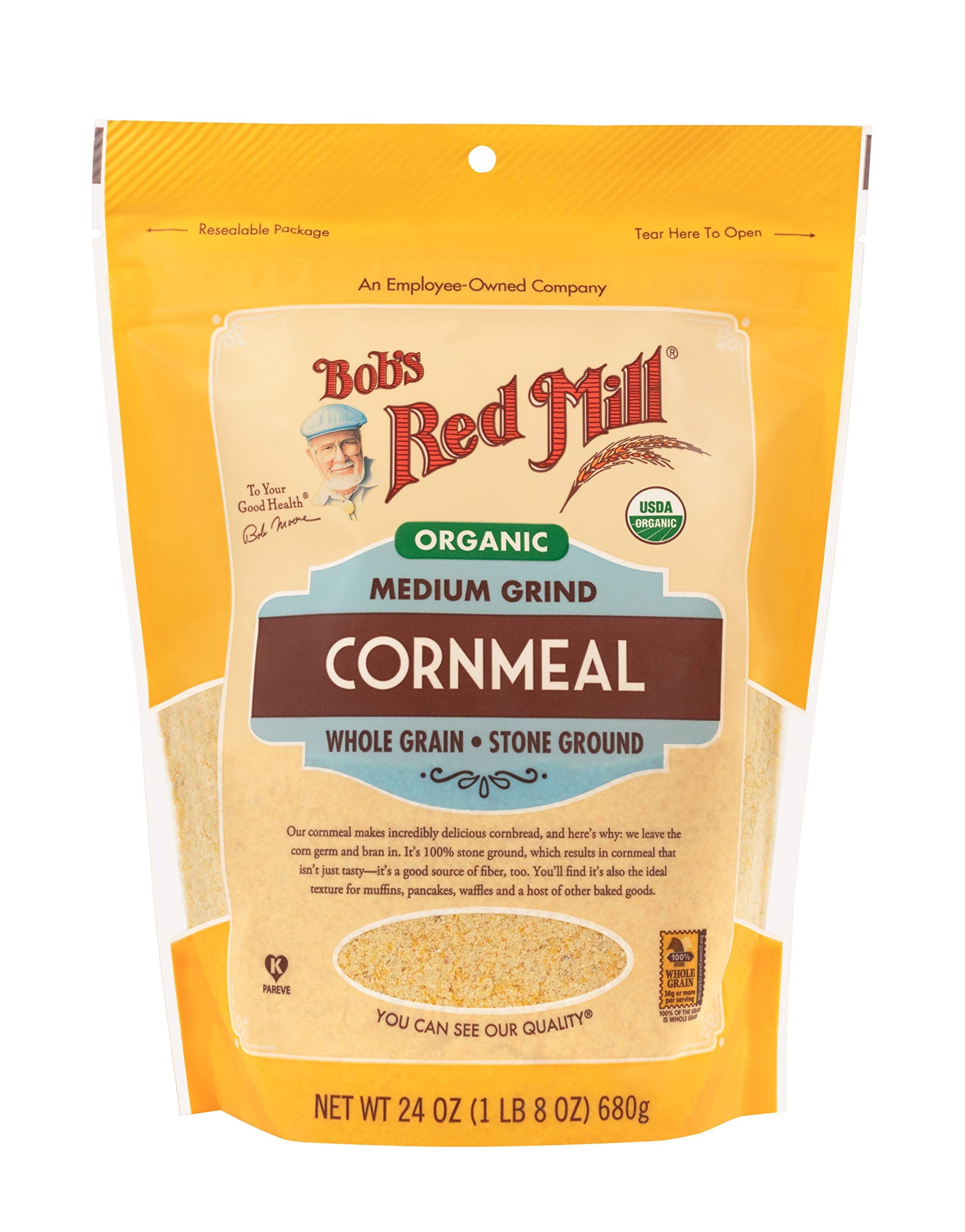Bob's Red Mill Medium Grind Cornmeal Organic, 24 Ounce RED19