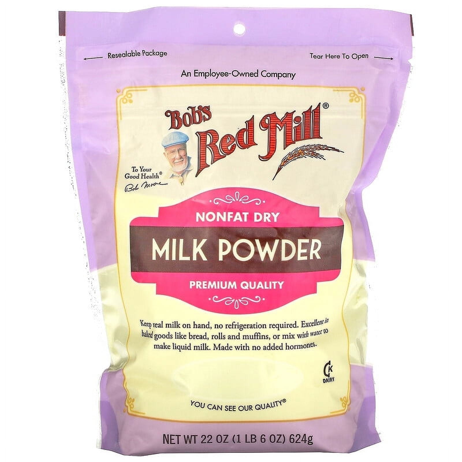 Bob's Red Mill, Milk Powder, Nonfat Dry, 22 oz Pack of 2