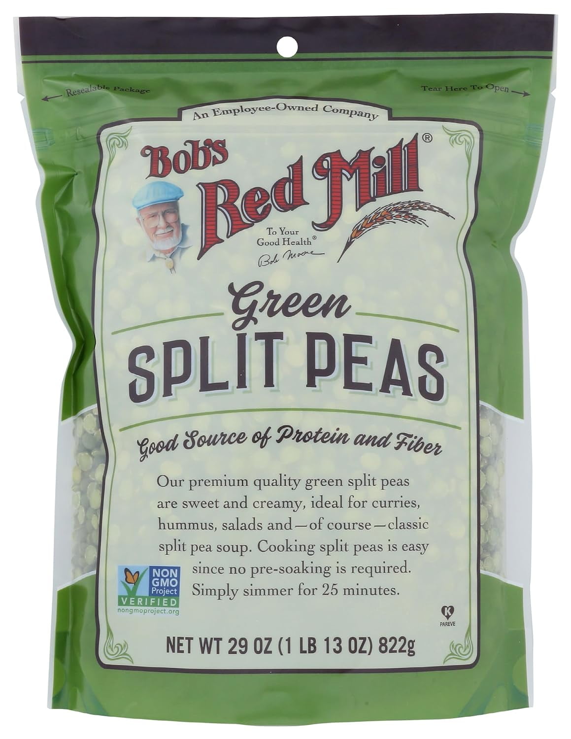 Bob's Red Mill NonGMO Green Split Peas 29 oz