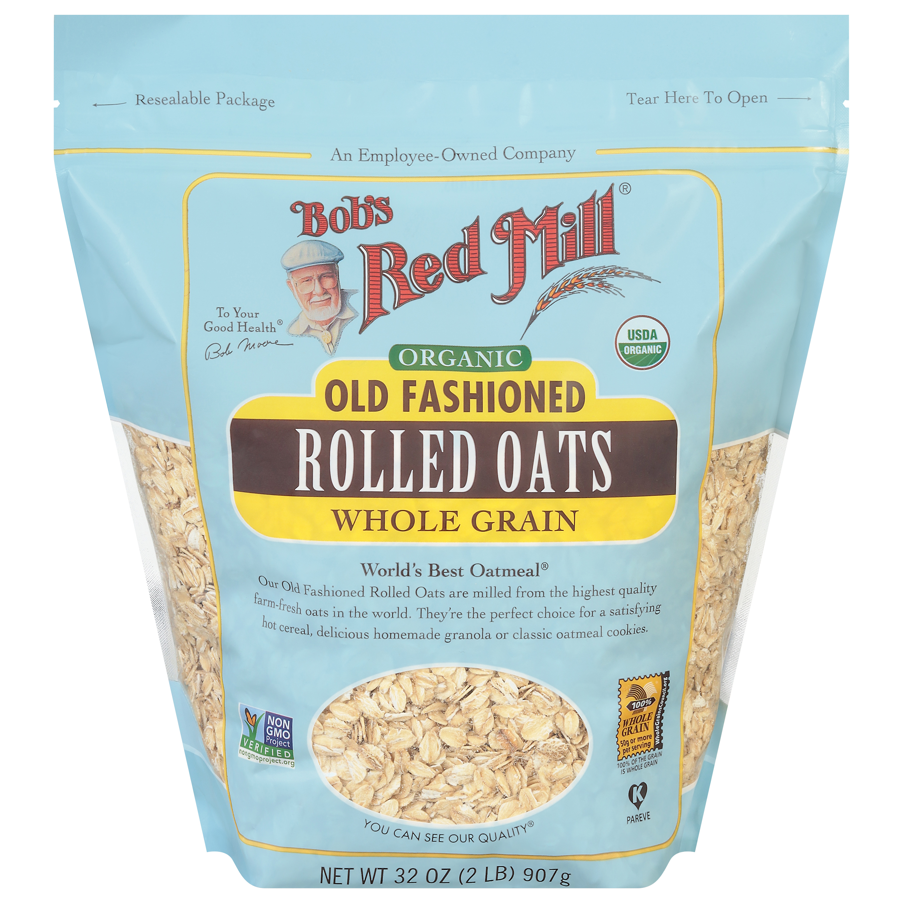 Bob's Red Mill Non-GMO Organic Old Fashioned Rolled Oats 32 oz Bag - image 1 of 5