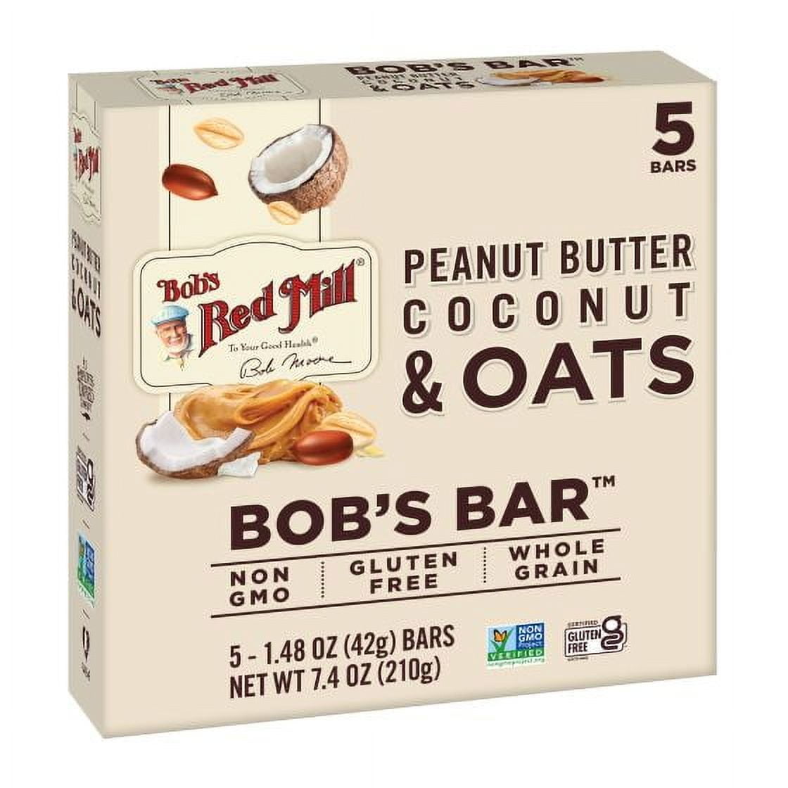 Bob's Red Mill Oat Bar Peanut Butter Coconut & Oats 5 Bars Pack of 4