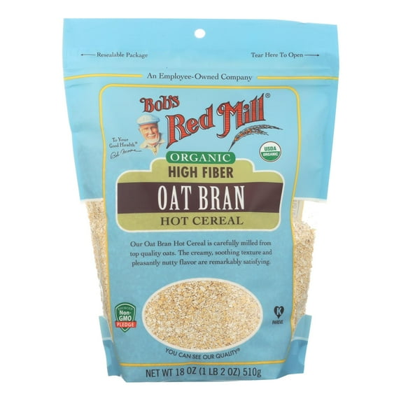 Bobs Red Mill Organic High Fiber Oat Bran Hot Cereal, 18 Ounce -- 4 per Case.