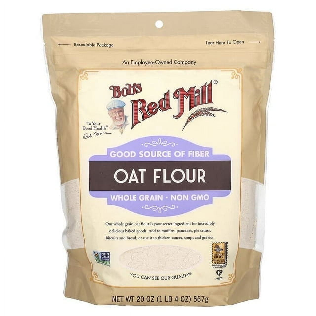 Bob's Red Mill, Oat Flour, Whole Grain, 20 oz Pack of 3
