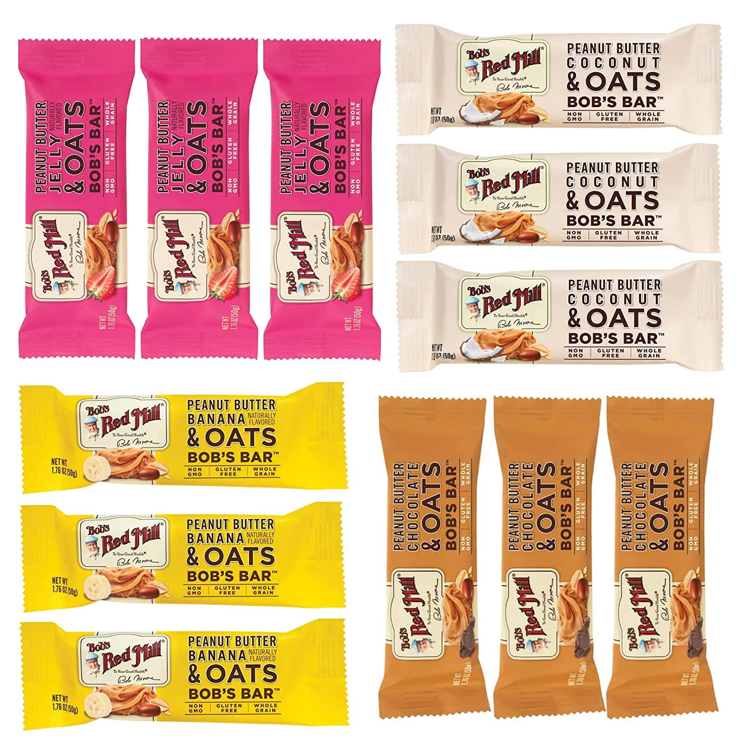 Bob's Red Mill Oatmeal Peanut Butter Banana Bars - 5 Bars Per Pack, 8.67 Oz (Pack Of 6)