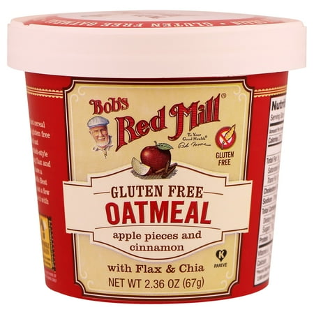 Bob's Red Mill Oatmeal Cup Apple Pieces and Cinnamon 2.36 oz Pack of 2